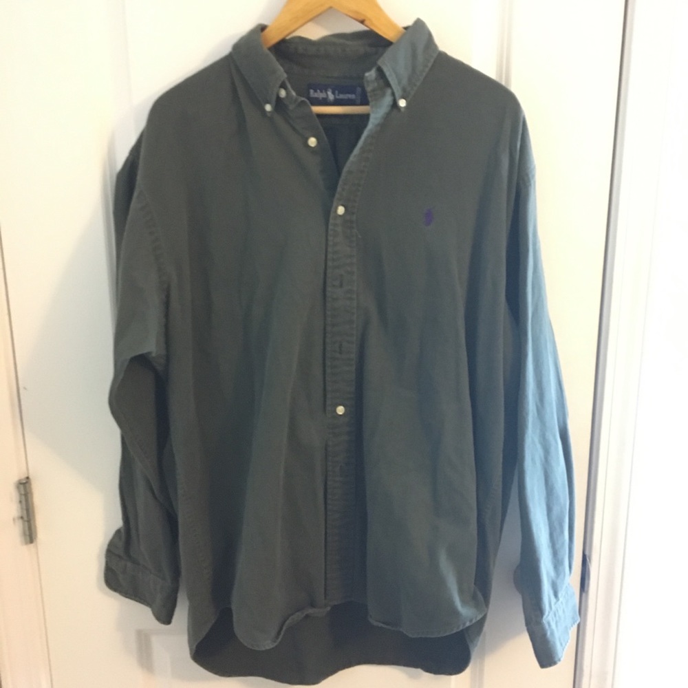 Dark Green Ralph Lauren Collared Button Down Shirt